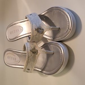Guess sandals size 8 M white
